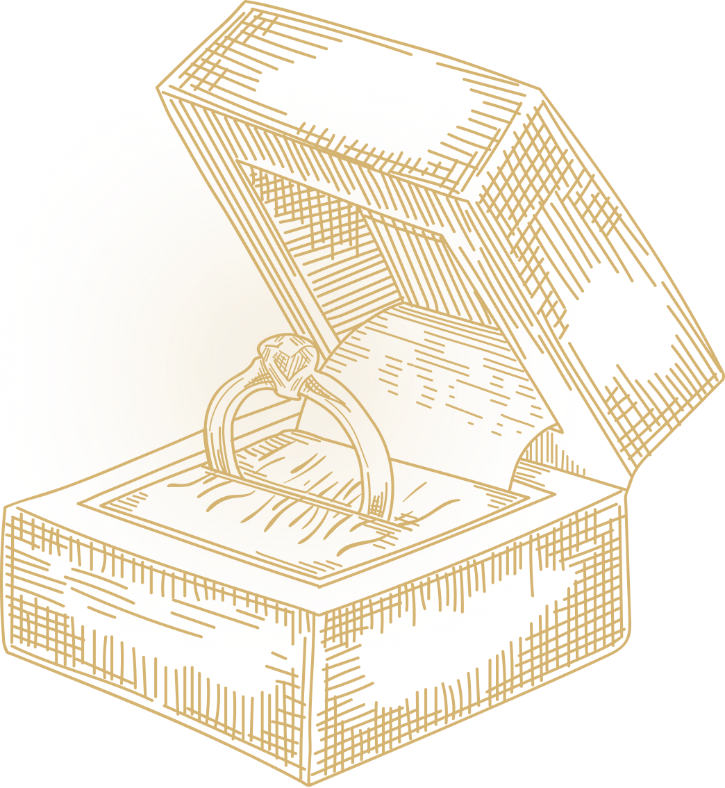 Diamond ring box illustration