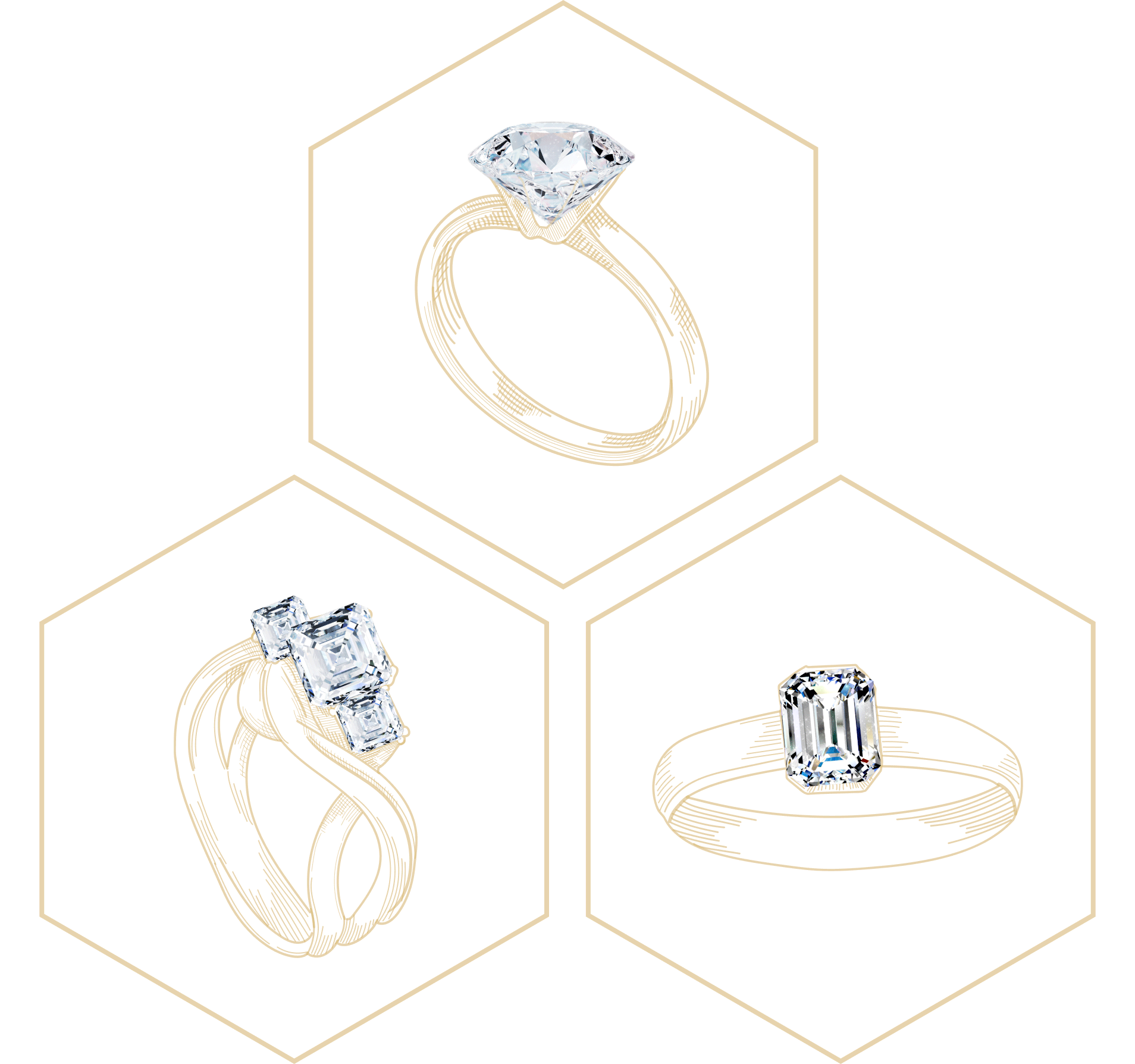 Lab grown diamond rings